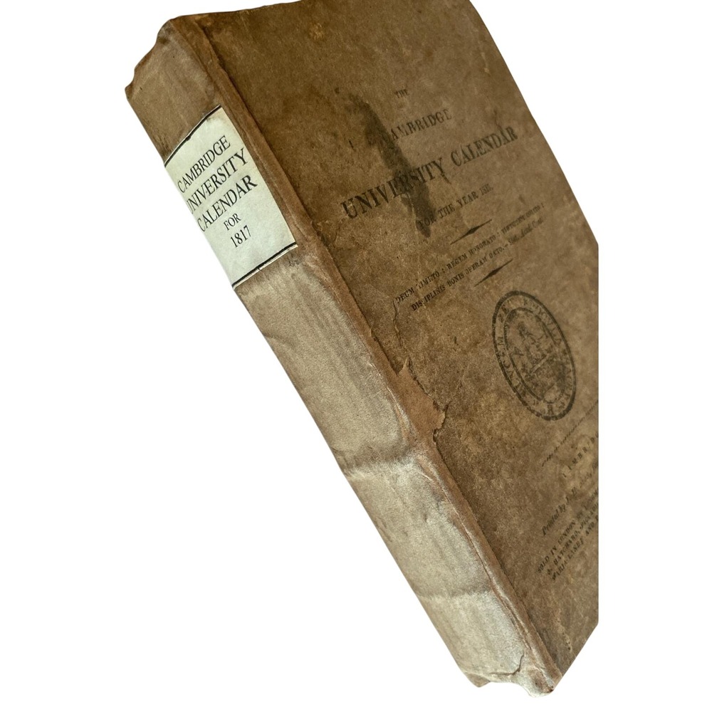 Antique 1817 The Cambridge University Calendar Original Hardcover Book - Picture 2 of 6